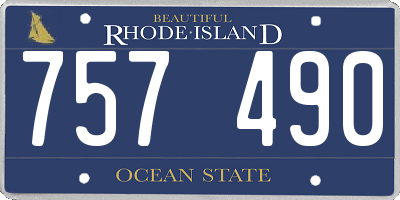 RI license plate 757490