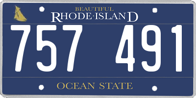 RI license plate 757491