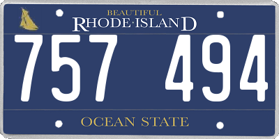 RI license plate 757494
