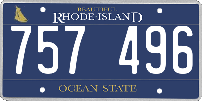 RI license plate 757496