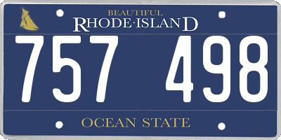 RI license plate 757498
