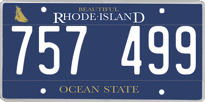 RI license plate 757499