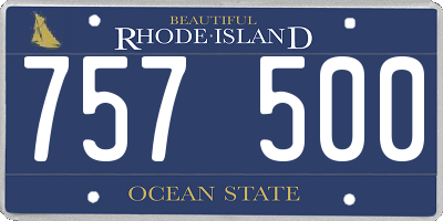 RI license plate 757500