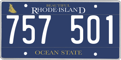 RI license plate 757501