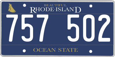 RI license plate 757502