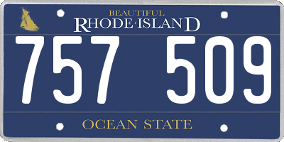 RI license plate 757509