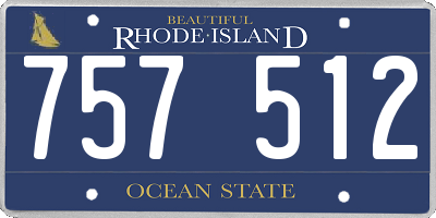 RI license plate 757512