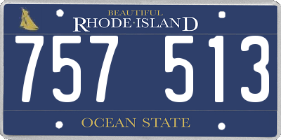 RI license plate 757513