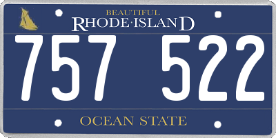 RI license plate 757522