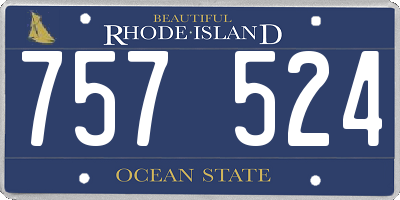 RI license plate 757524