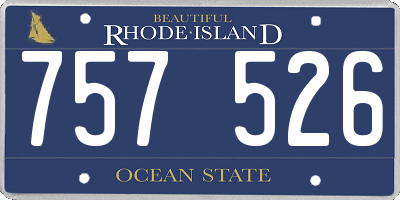 RI license plate 757526