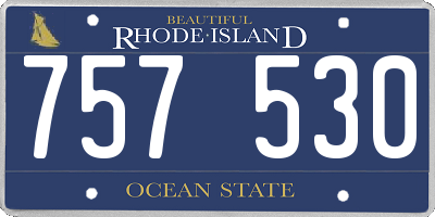 RI license plate 757530