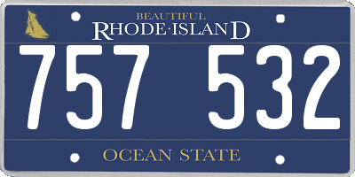 RI license plate 757532