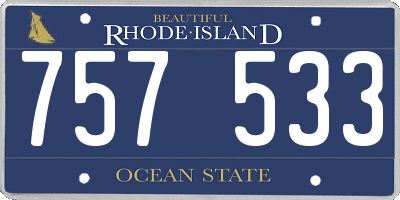 RI license plate 757533