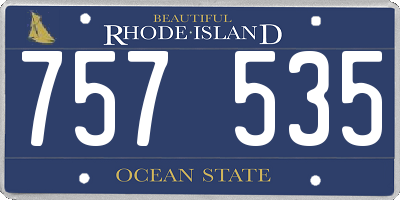 RI license plate 757535