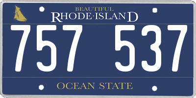 RI license plate 757537
