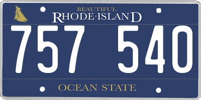 RI license plate 757540