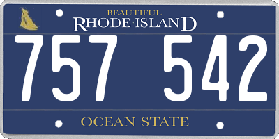 RI license plate 757542