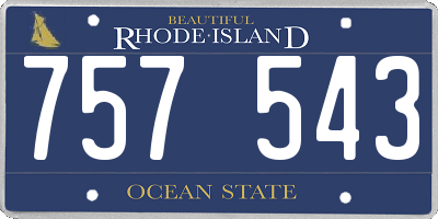 RI license plate 757543