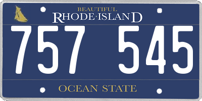 RI license plate 757545