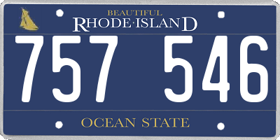 RI license plate 757546