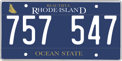 RI license plate 757547