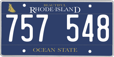RI license plate 757548