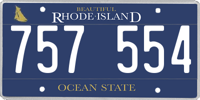 RI license plate 757554