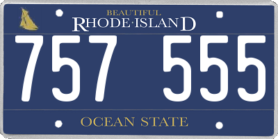 RI license plate 757555
