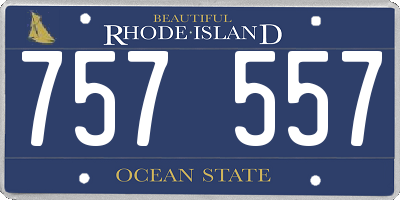 RI license plate 757557