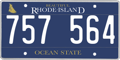 RI license plate 757564