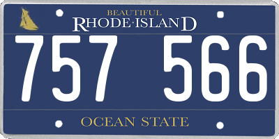 RI license plate 757566