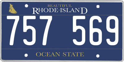 RI license plate 757569