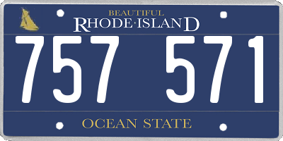 RI license plate 757571