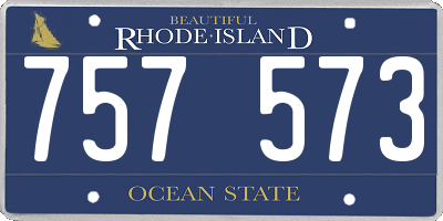 RI license plate 757573
