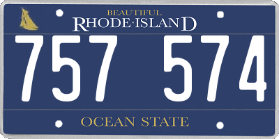RI license plate 757574