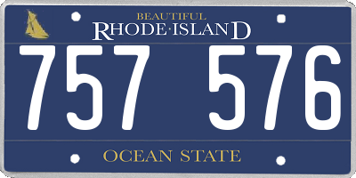 RI license plate 757576