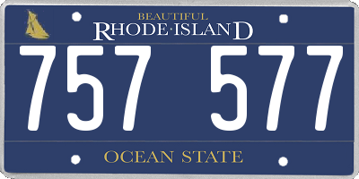 RI license plate 757577