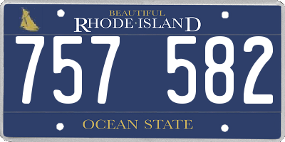 RI license plate 757582