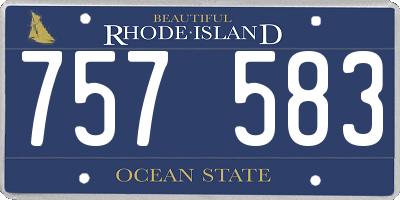 RI license plate 757583