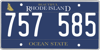 RI license plate 757585