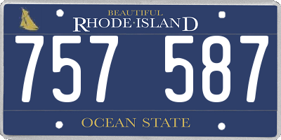 RI license plate 757587
