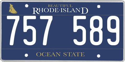 RI license plate 757589