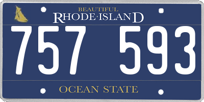 RI license plate 757593
