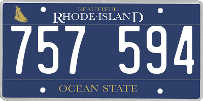 RI license plate 757594