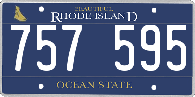 RI license plate 757595