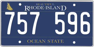 RI license plate 757596