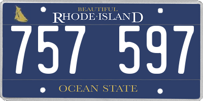 RI license plate 757597