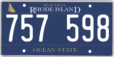 RI license plate 757598