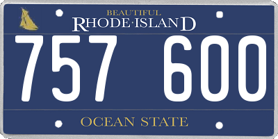 RI license plate 757600